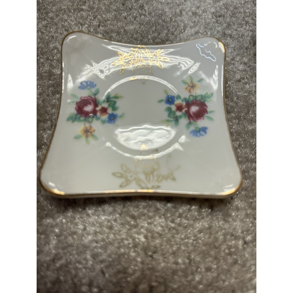Vintage‎ Antique Limoges Floral Flower Pin Jewelry Tray Trinket Dish 2.5"